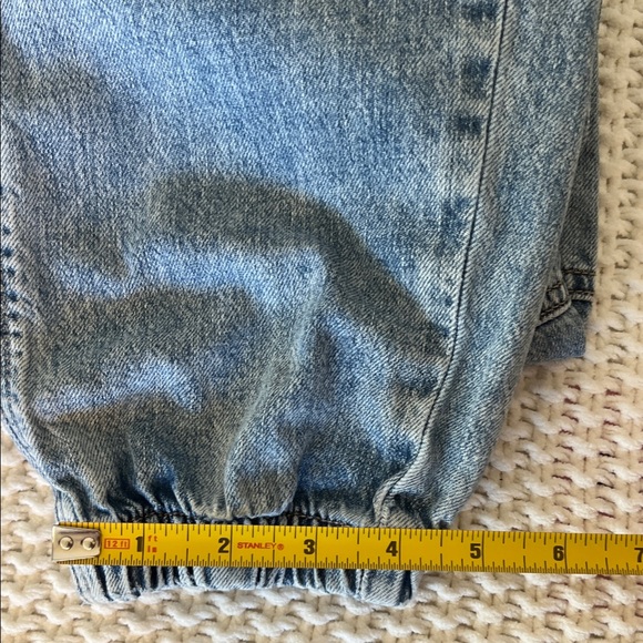 AMERICAN EAGLE Women’s Washed Blue Denim Joggers 97% Cotton Pockets Size 0 - Picture 12 of 15